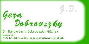 geza dobrovszky business card